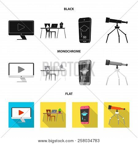 Vector Design Of Education And Learning Icon. Set Of Education And School Vector Icon For Stock.