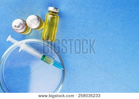 Medical Supplies, Doping, Drugs In Glass Containers And Plastic Tubes For Blood Collection For Tests