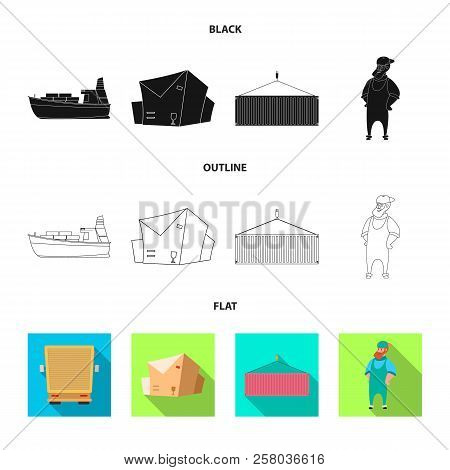 Vector Illustration Of Goods And Cargo Sign. Collection Of Goods And Warehouse Stock Symbol For Web.