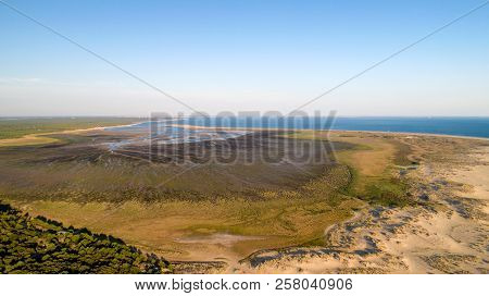 Aerial View Of Bonne Anse Bay In La Palmyre, Charente Maritime