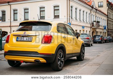 Vilnius, Lithuania - April 19, 2018: Fiat 500x Or Type 334 Is A Front Engined Five Door Hatchback Cr