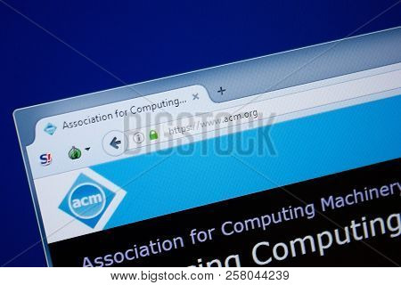 Ryazan, Russia - September 09, 2018: Homepage Of Acm Website On The Display Of Pc, Url - Acm.org.