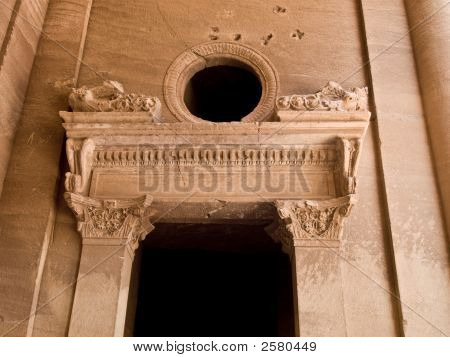 Treasury tempel detaljer i Petra