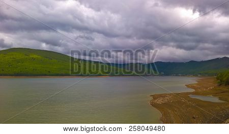 Cloudy Landscape Of Mavrovo National Park With Mountain In Fyr Macedonia