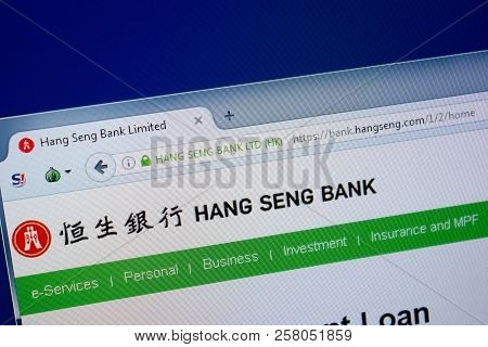 Ryazan, Russia - September 09, 2018: Homepage Of Hang Seng Website On The Display Of Pc, Url - Hangs