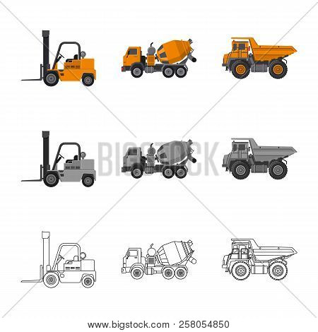 Vector Illustration Of Build And Construction Icon. Set Of Build And Machinery Stock Vector Illustra