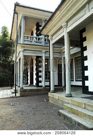 Inuyama, Japan-23 Apr, 2018: An Ancient Building Of The Meiji Museum Dynasty Of Japan About 150 Year