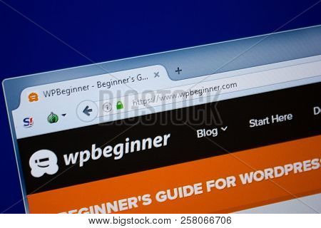Ryazan, Russia - September 09, 2018: Homepage Of Wp Beginner Website On The Display Of Pc, Url - Wpb