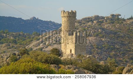 Torrelodones Watchtower Or Tower Lodones In Madrid, Spain