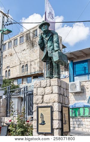 Safed, Israel, September 08, 2018 : A Sculpture Called The Wandering Jew Executed By Sculptor Nicky 