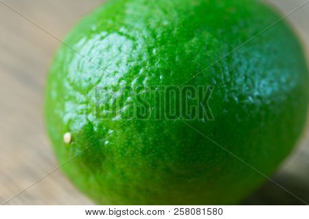 Fresh Lime Fruit Over Wooden Background. Citrus Fruit.