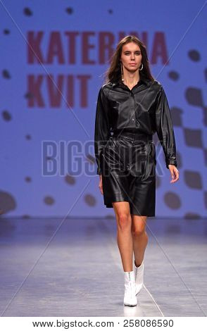 Kyiv, Ukraine - September 3, 2018: Model Presents A Creation By Designer Katerina Kvit During Ukrain