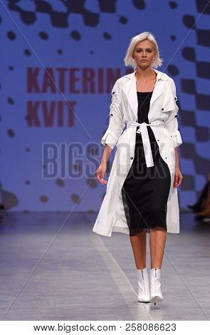 Kyiv, Ukraine - September 3, 2018: Model Presents A Creation By Designer Katerina Kvit During Ukrain