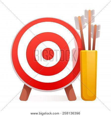 Target Arrow Icon. Cartoon Of Target Arrow Vector Icon For Web Design Isolated On White Background