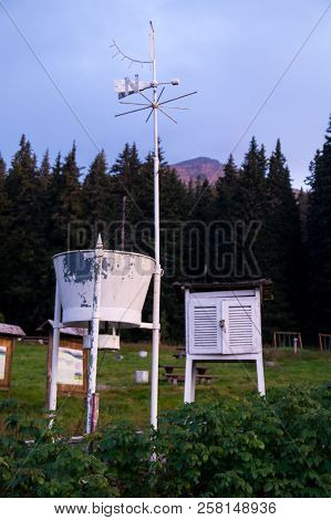 Old Meteorogical Weather Station In The Mountain