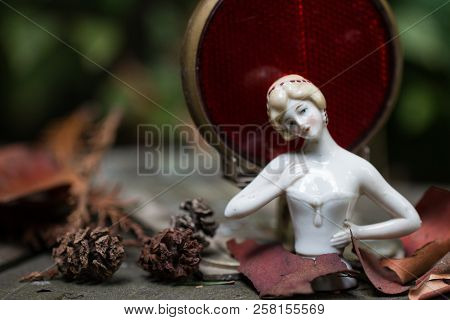 Antique German Half Porcelain Doll 