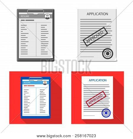 Vector Design Of Form And Document Logo. Set Of Form And Mark Stock Symbol For Web.
