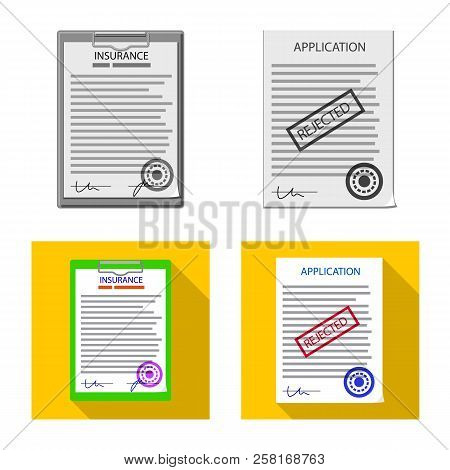 Vector Design Of Form And Document Logo. Set Of Form And Mark Stock Symbol For Web.