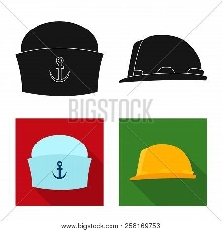 Vector Design Of Headgear And Cap Icon. Collection Of Headgear And Accessory Vector Icon For Stock.