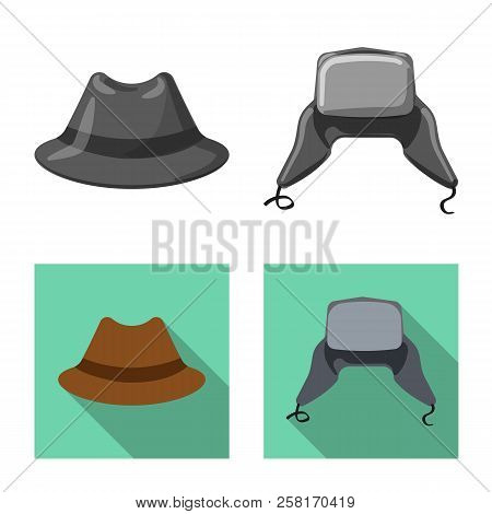 Vector Illustration Of Headwear And Cap Icon. Collection Of Headwear And Accessory Vector Icon For S