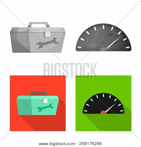 Isolated Object Of Car And Rally Symbol. Collection Of Car And Race Stock Vector Illustration.