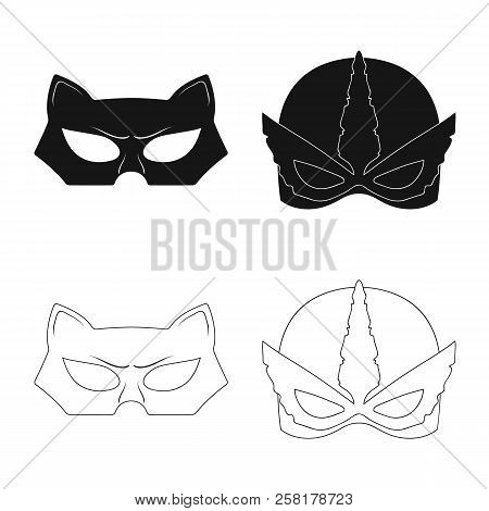 Vector Design Of Hero And Mask Icon. Set Of Hero And Superhero Vector Icon For Stock.