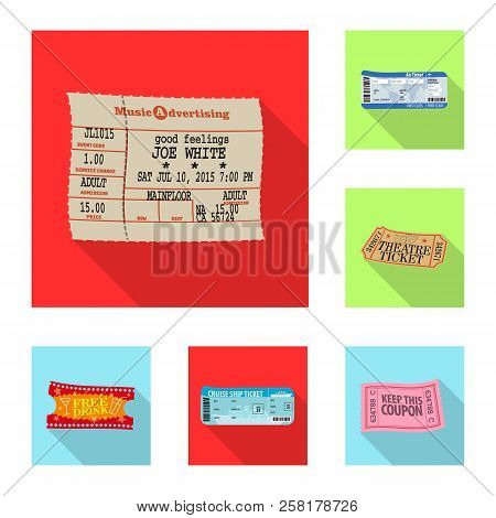Isolated Object Of Ticket And Admission Logo. Collection Of Ticket And Event Stock Symbol For Web.
