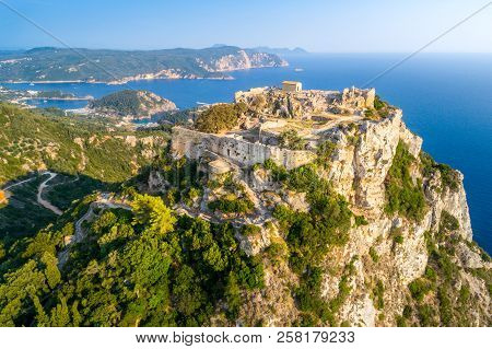 Old Ruins Of Angelokastro Fortress, Corfu Island, Greece