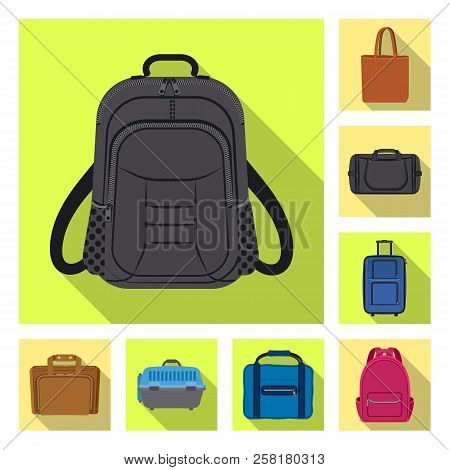 Vector Design Of Suitcase And Baggage Icon. Collection Of Suitcase And Journey Stock Vector Illustra