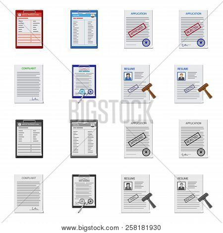 Isolated Object Of Form And Document Sign. Set Of Form And Mark Stock Vector Illustration.