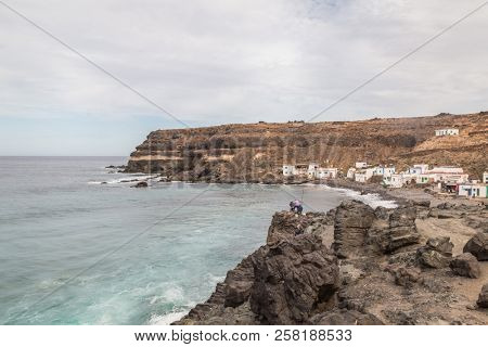 Traditional fishing houses in Puertito de Los Molinos, Fuerteventura, Canary Islands, Spain.