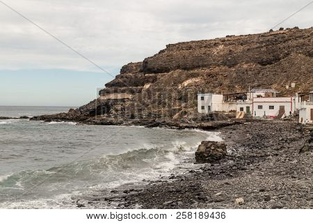 Traditional fishing houses in Puertito de Los Molinos, Fuerteventura, Canary Islands, Spain.