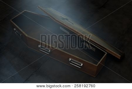 Open Coffin And Crucifix