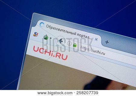 Ryazan, Russia - September 09, 2018: Homepage Of Uchi Website On The Display Of Pc, Url - Uchi.ru.