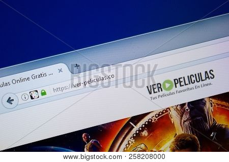 Ryazan, Russia - September 09, 2018: Homepage Of Ver-peliculas Website On The Display Of Pc, Url - V