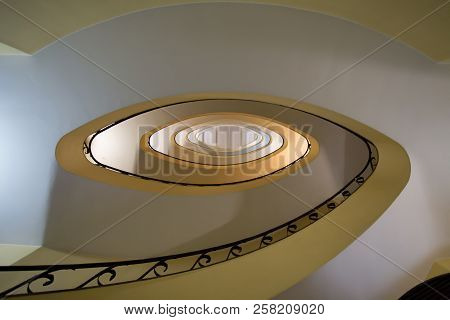 Stairwell Building, Oval Staircase Inside A Building
