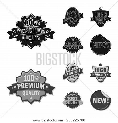 Vector Design Of Emblem And Badge Icon. Set Of Emblem And Sticker Stock Vector Illustration.
