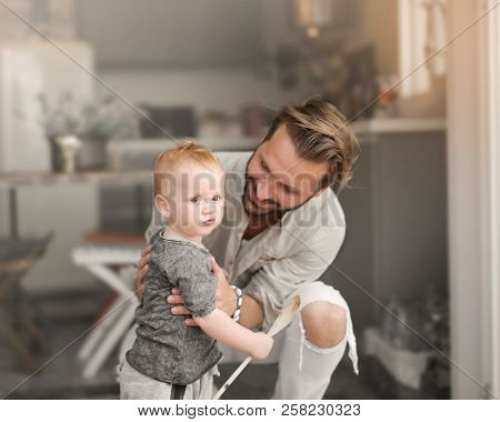 Father and his baby enjoying time together.