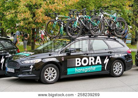 Ruzomberok, Slovakia - September 14: Pro Cycling Team At Second Stage Of Tour De Slovakia On Septemb