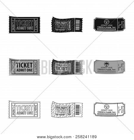 Vector Design Of Ticket And Admission Sign. Set Of Ticket And Event Vector Icon For Stock.
