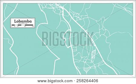 Lobamba Swaziland City Map in Retro Style. Outline Map. 