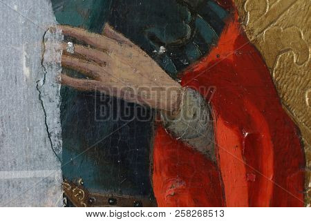 Restoration: Close Up Of A Painting Final Retouch
