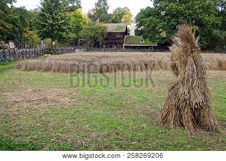 Stockholm, Sweden - September 30, 2017: Skansen Open-air Museum. Traditional Old Farmhouse.