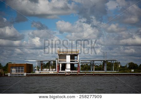Housing development on the waterfont in Sneek, Friesland, the Netherlands