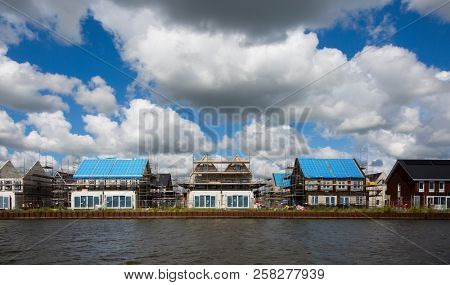 Housing development on the waterfont in Sneek, Friesland, the Netherlands