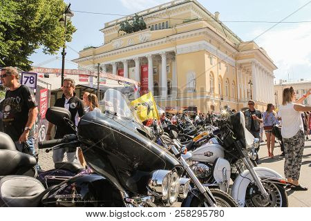 St. Petersburg, Russia - 4 August, Harley Davidson Festival At The Alexandrinsky Theater, 4 August, 