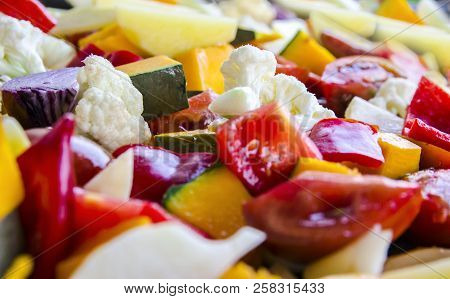 Sliced Vegetables Autumn Different Colors A Piece Of Onion