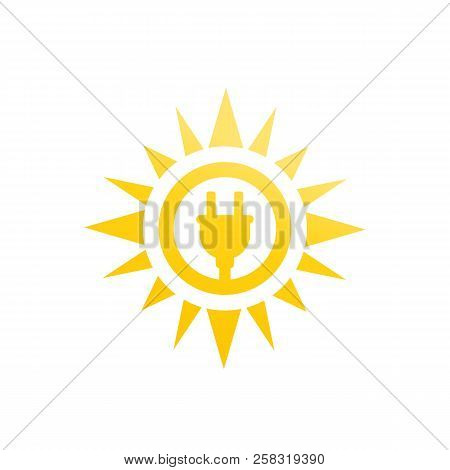 Solar Energy Vector Icon On White, Eps 10 File, Easy To Edit