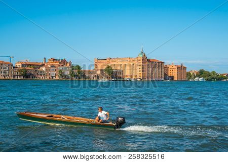 Venice, Italy - 16.08.2018: Beautifull View Of Venice. Giudecca Island. Gradn Canal. Region Veneto.