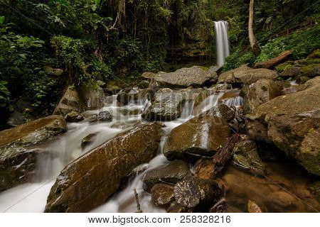 Deep Forest Waterfall Crocker Range Mahua Tambunan, Sabah,malaysia